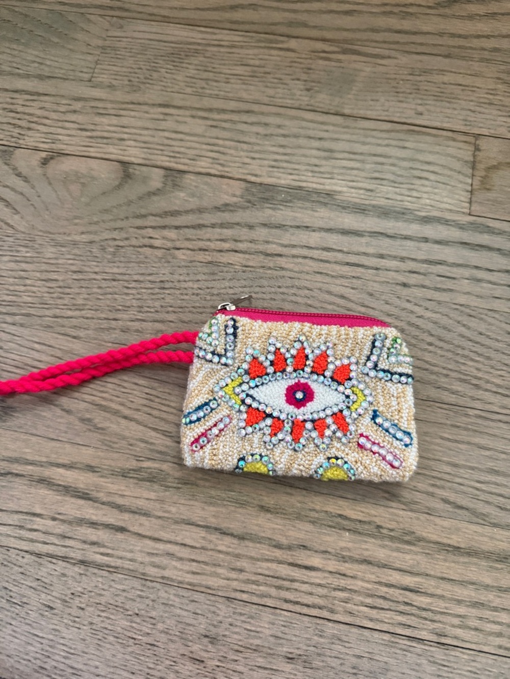 New beaded evil eye coin purse